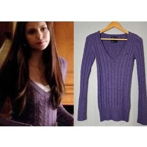 American Eagle Purple Sweater Size M ASO Elena Vampire Diaries Bella Y2k LS